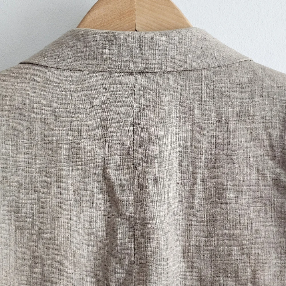 Vintage Members Only Sand Beige 55% Linen 45% Cotton Blazer Sport Coat 44R
